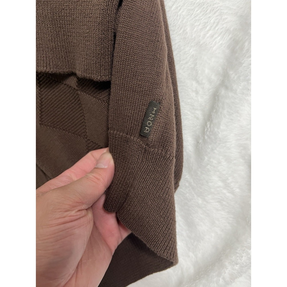 Izod Brown Zip-Up Argyle Sweater - Picture 6 of 10